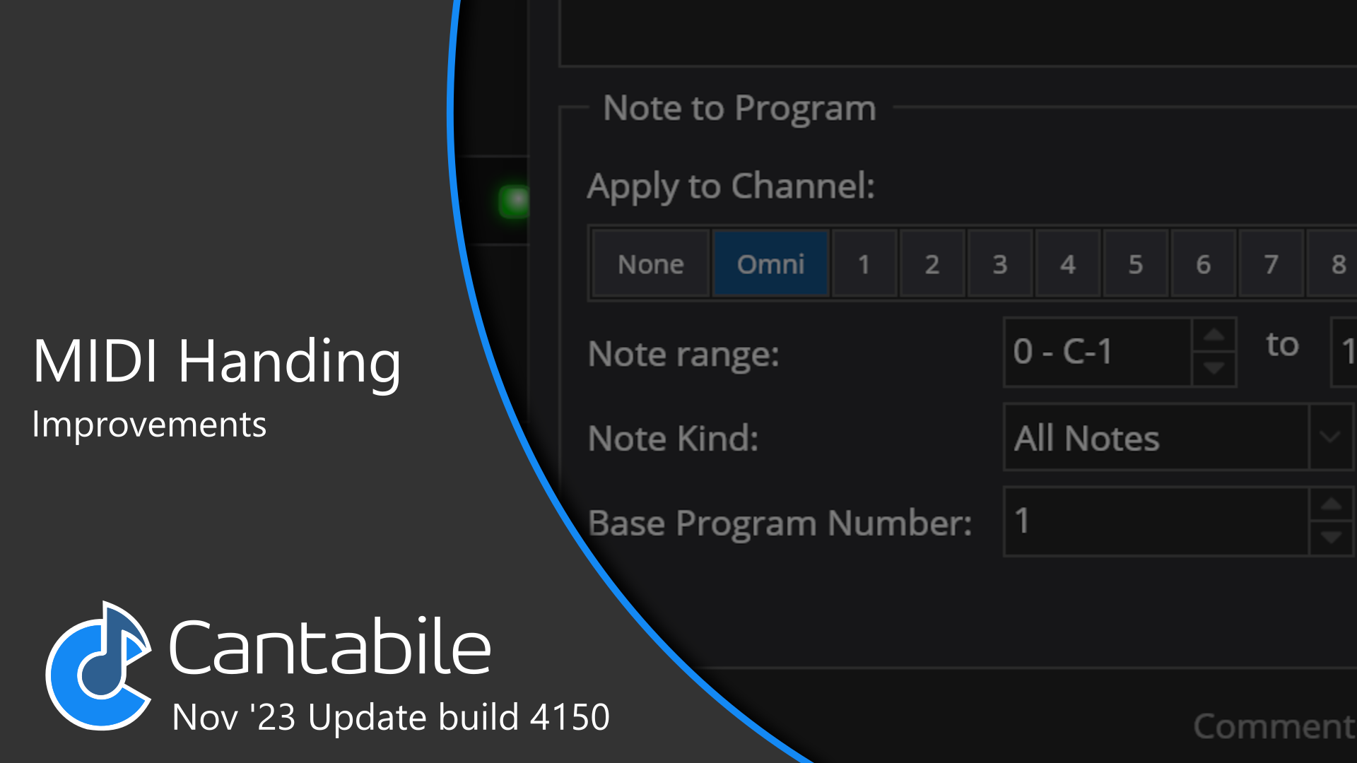 MIDI Handling Changes in Cantabile build 4150