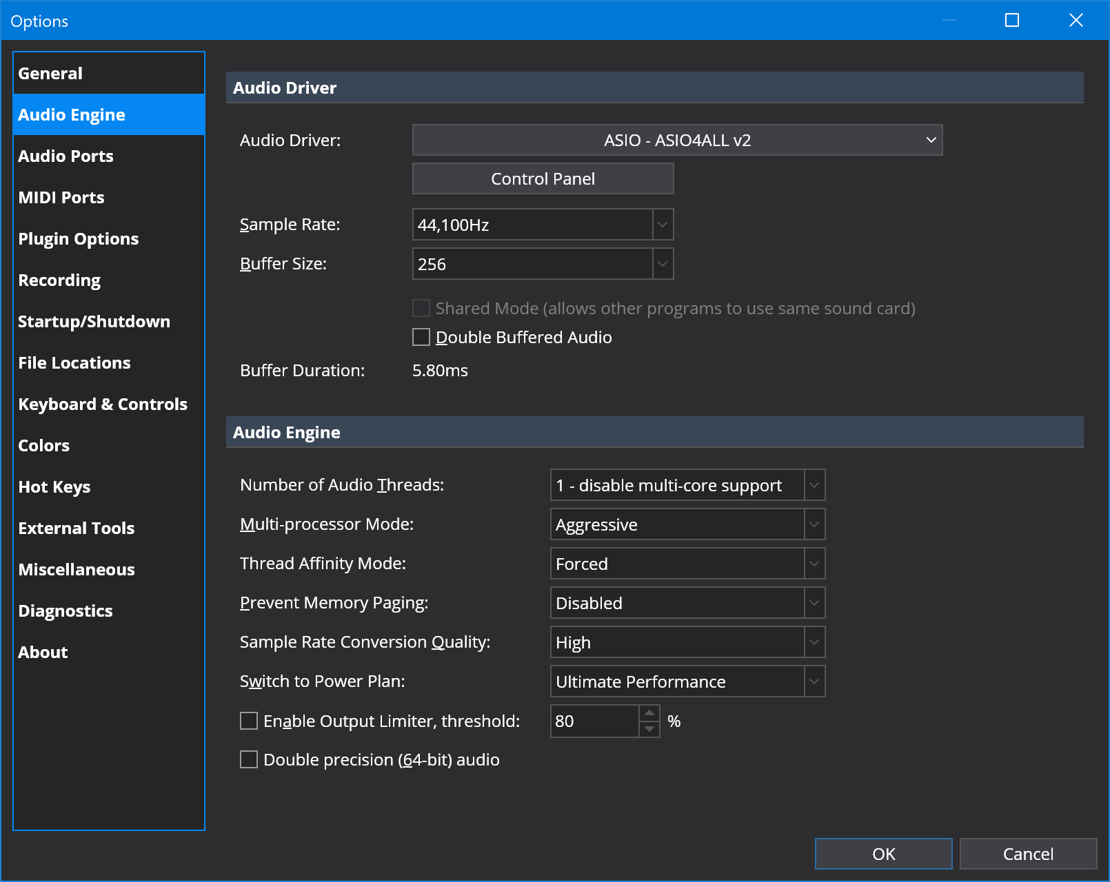 Audio Engine Options