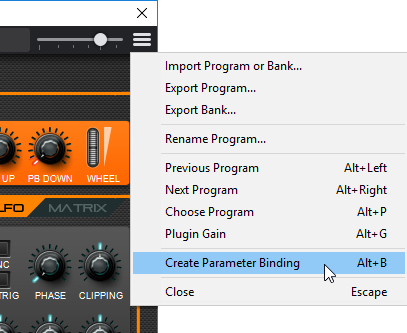 Create Parameter Binding