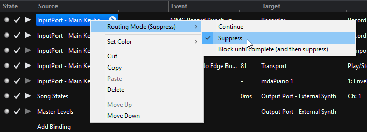 Binding Routing Modes