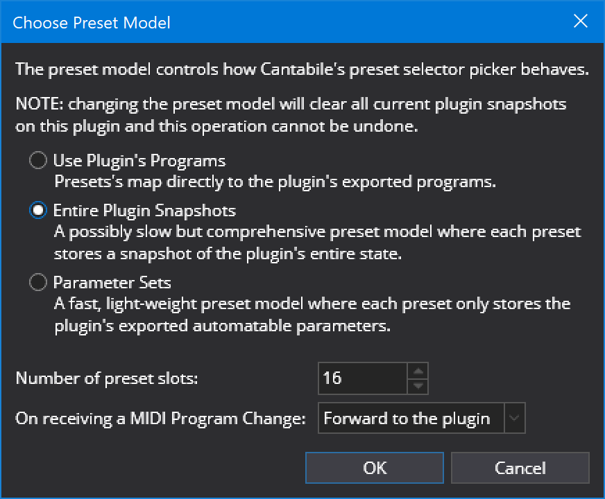 Change Preset Model