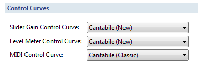 Control Curve Options