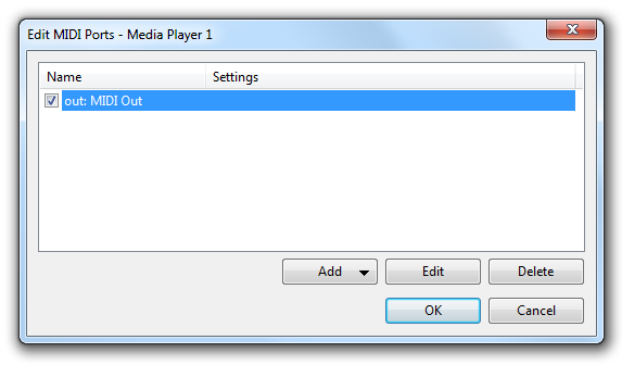 Media Player MIDI Ports