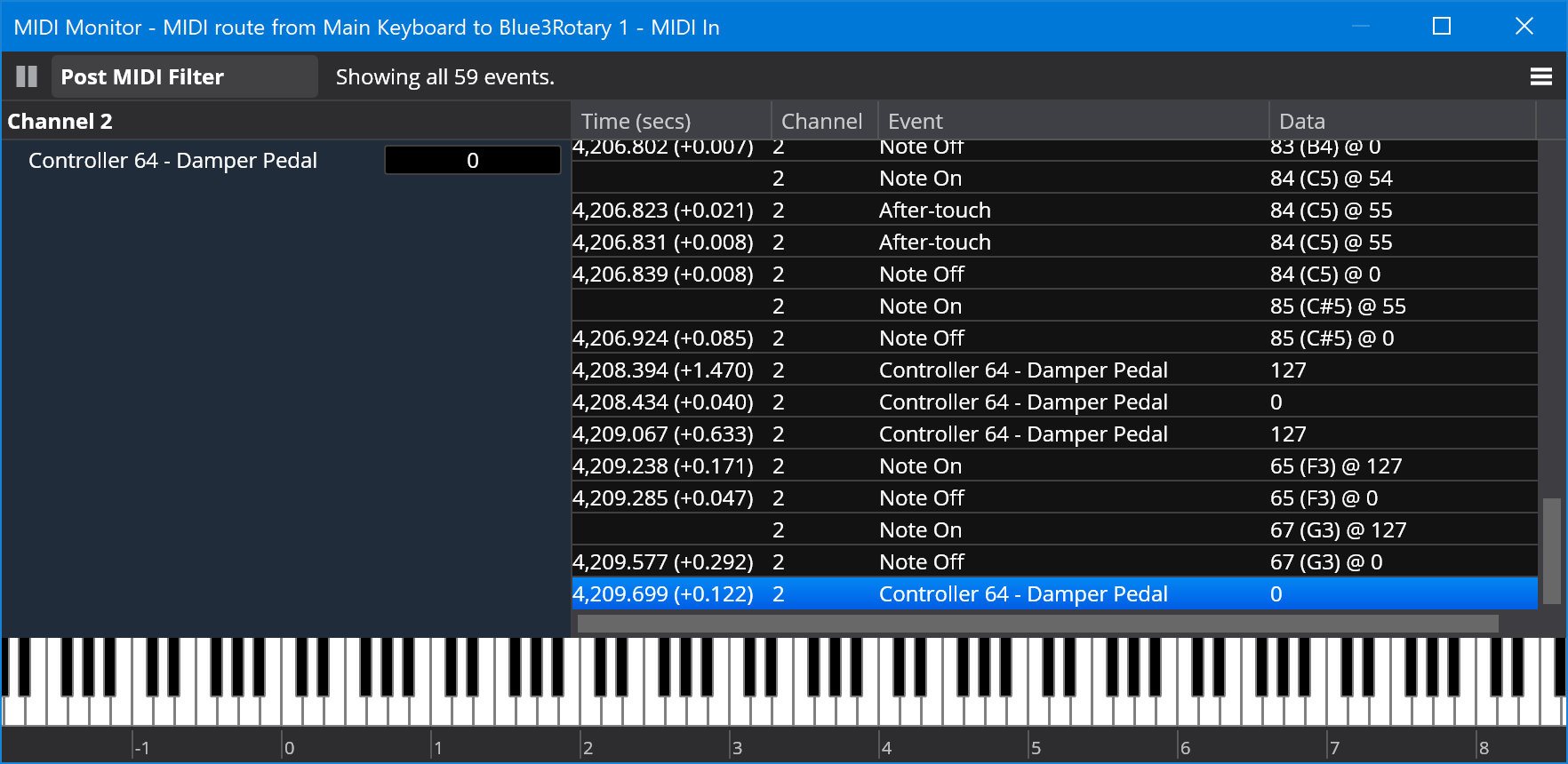 MIDI Monitor Window