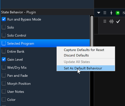 Setting the Default State Behaviour