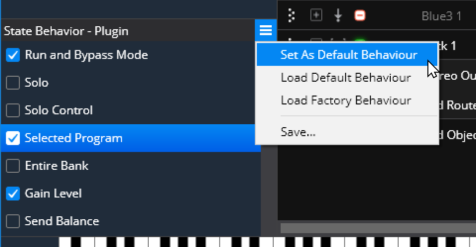 Setting the Default State Behaviour