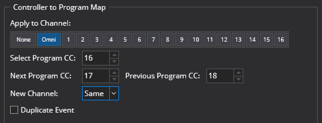 Controller to Program Map