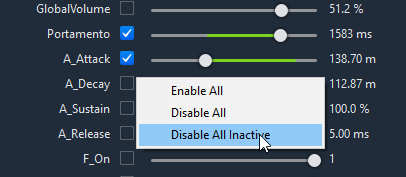 Enable/Disable All Parameters