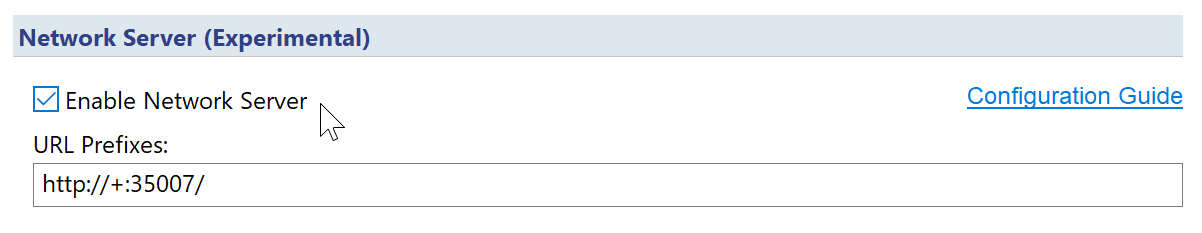 Network Options
