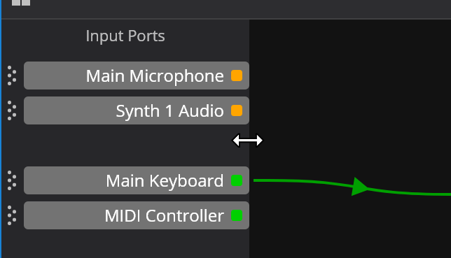 Resizing the Input Port Area