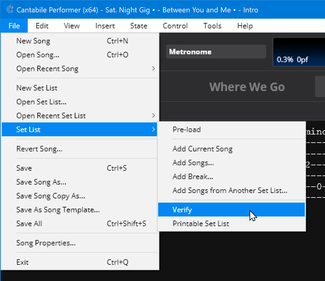 Set List Tools
